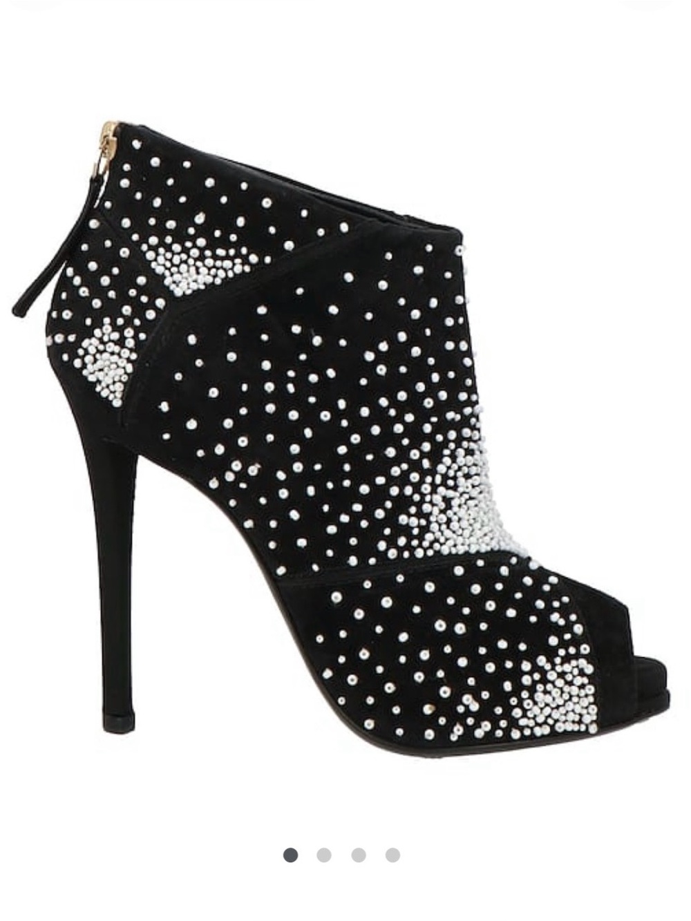 Roger Vivier Beaded Suede Ankle Boots Black & Silver